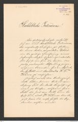 k.k. naturhistorisches Hofmuseum, Intendanzakten 1885-1896 (Hauer), Aktenzahl Z.322/1888, Seite 1